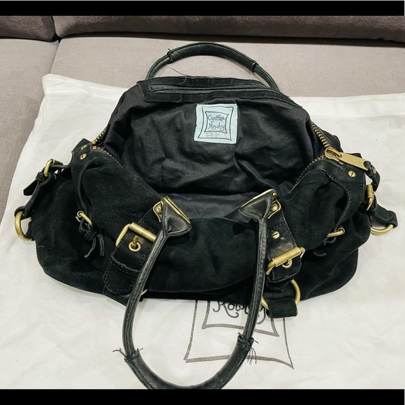 Cynthia Rowley Black Suede Bawler bag. - Picture 2 of 4